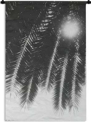 Produktbild von MuchoWow® Wandteppich Wandbehang Palmenblätter - Tropisch - Sonne - Palme 90x135 cm Tapisserie Dekoration Wandtuch - Baumwolle - Wandskulptur