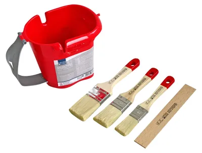 Produktbild von Nespoli Heizkörperpinsel-Set mit Farbbecher 5-teilig