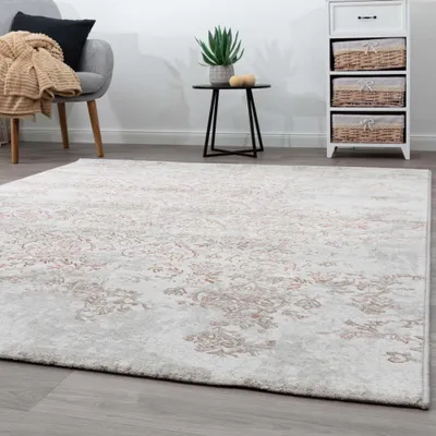 Produktbild von Steffensmeier Kurzflor Teppich Monaco Wohnzimmerteppich modern, strapazierfähig und pflegeleicht, Floral Rot, Größe: 240x330 cm