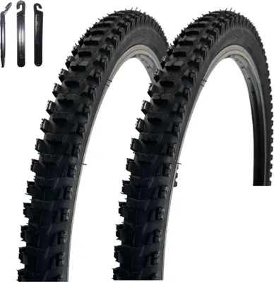 Image de 2 pneus de vélo VEE Rubber V199 26" noir 50-559 (26 x 1,95) avec démonte-pneu