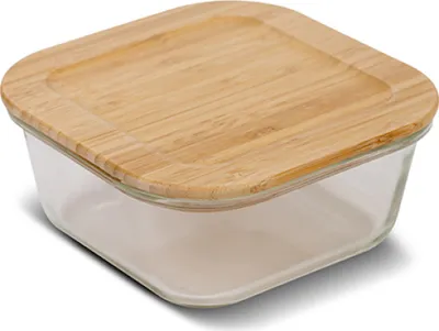 Immagine prodotto di Contenitore in vetro con coperchio in bambù - Lavabile in lavastoviglie e in microonde