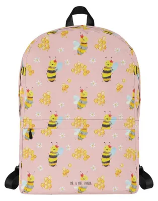 Produktbild von Mr. & Mrs. Panda Rucksack Biene Happy - Rosa - Geschenk, Tagesrucksack, Laptoprucksack, Schulrucksack, Backpack, Outdoor-Rucksack