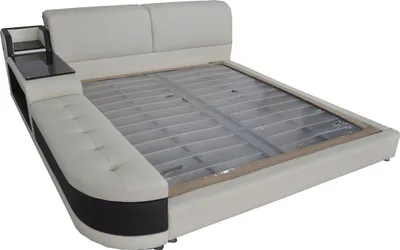 Zdjęcie produktu dla Designerskie luksusowe łóżko z tapicerką USB małżeńskie łóżka hotelowe skórzane 140/160/180/200 LB8820