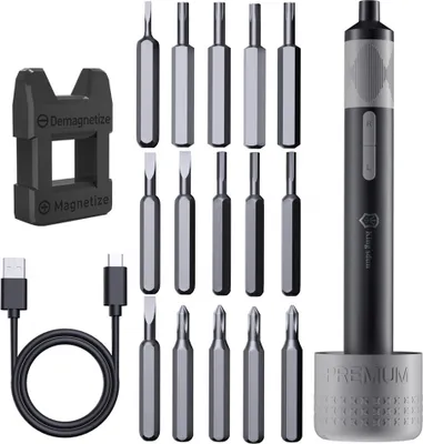 Image de Kit tournevis électrique miniature 18 en 1 Outil de réparation rechargeable 18 en 1