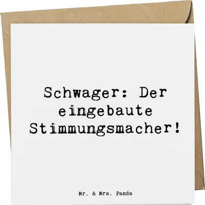 Produktbild von Mr. & Mrs. Panda Klappkarte Spruch Schwager Stimmungsmacher - Weiß - Geschenk, Geschenke, Lächeln, Familie, anlasskarte, Humor, Verwandtschaft, Glückwunschkarte, Stimmung