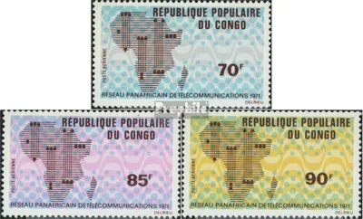 Produktbild von Briefmarken Kongo (Brazzaville) 1971 Mi 287-289 (kompl.Ausg.) postfrisch Panafrikanisches Fernmeldenetz