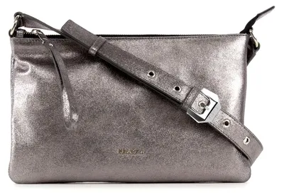Produktbild von BIASIA Leder Umhängetasche Flat Crossbag Canna Di F silberfarben