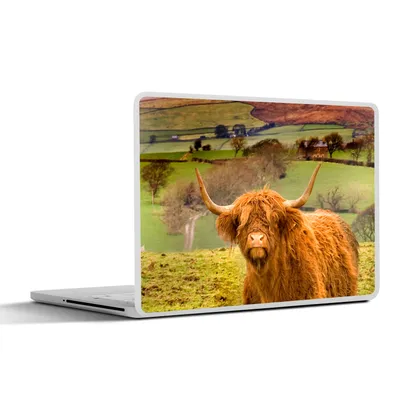 Produktbild von MuchoWow® Laptop Aufkleber Sticker Cover Schottischer Highlander - Berg - Herbst 32.5x23.5 cm - Sticker für Laptop - Selbstklebend