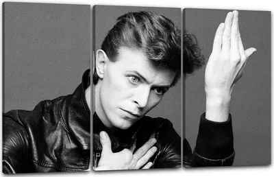 Produktbild von Leinwandbild 3-teilig (120x80cm): David Bowie, echter Holz-Keilrahmen inkl. Aufhänger, handgefertigt in Deutschland