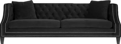 Immagine prodotto di Divano nero a due posti divano Chesterfield salotto imbottito