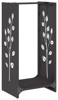 Produktbild von vidaXL Brennholzregal Schwarz 40x30x80 cm Kaltgewalzter Stahl