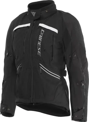 Zdjęcie produktu dla Dainese Gullfoss D-Dry – wodoodporna damska kurtka motocyklowa z tkaniny, czarno-biała, rozmiar 40