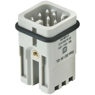 Immagine prodotto di Connettore Harting Han 8D, inserto a molla (M), con sistema di bloccaggio rapido, 8 poli, AC 50V / DC 120V, 10A - 1 pezzo