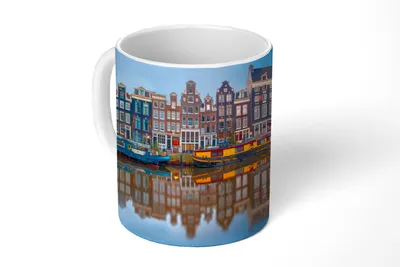 Produktbild von KitchenYeah® Tasse Kaffeetasse Kaffeebecher 350 ml Amsterdam - Panorama - Grachten Teetasse - Fototasse - Becher - Keramikbecher - Teebecher - Kaffeetasse - Bürotasse