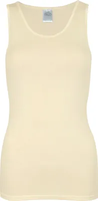 Produktbild von wobera NATUR Damen Hemd ohne Arm oder Tanktop aus 70% Schurwolle KbT und 30% Seide (Gr. M, Farbe: naturweiß)