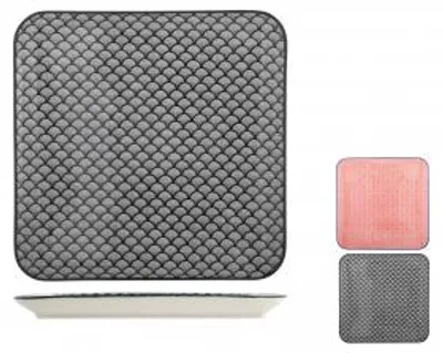 Immagine prodotto di H&H Set 2 Piatti In Porcellana Quadro Assortiti Cm26
