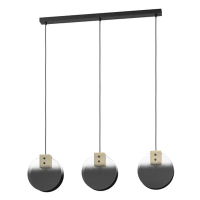 Productafbeelding van 3-lichts hanglamp Millena hout met zwart