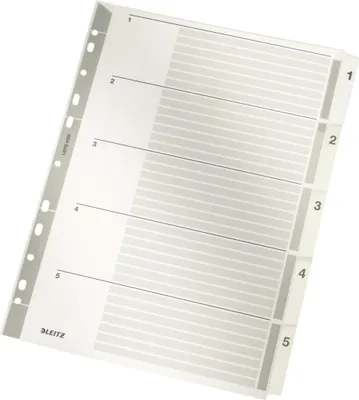 Produktbild von Leitz Register 43230000 DIN A4 1-5 volle Höhe 160g Karton grau