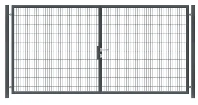 Produktbild von 500 x 200 cm Doppelstabmatten Gartentor Vollrahmen Doppeltor 8/6/8 Anthrazit