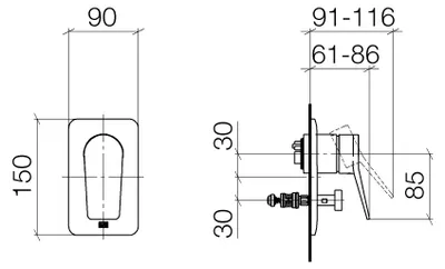 Produktbild von Dornbracht 36120845-99 UP-Einhandbatterie mit Umstellung