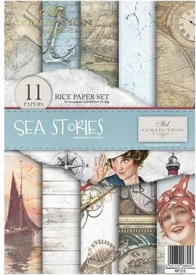 Image de Reispapier-Set A4 - RP015 Sea Stories - ITD Collection