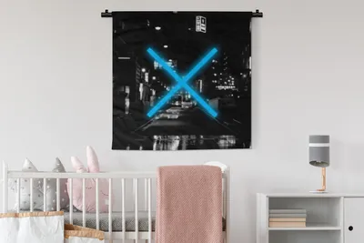 Produktbild von MuchoWow® Wandteppich Wandbehang Spiel - Controller - Blau 90x90 cm Tapisserie Dekoration Wandtuch - Wandaufhänger