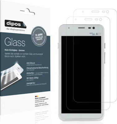 Produktbild von 2x Schutzfolie für CCV compact A77 matt - Anti-Shock 9H Folie dipos Glass Kunststoffglas