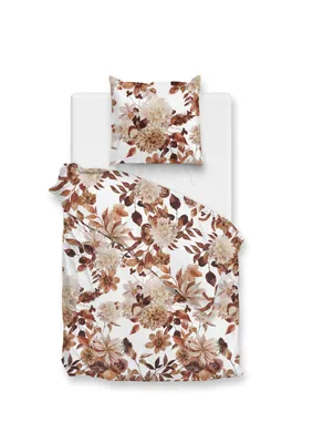 Produktbild von ZO!Home Sofia Bettwäsche 135 Brown Bettwäsche 1 x Bettbezug 135x200 + 1 x Kopfkissenbezug 80x80 Brown Geblumt braun