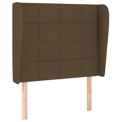 Produktbild von vidaXL Kopfteil mit Ohren Dunkelbraun 93x23x118/128 cm Stoff