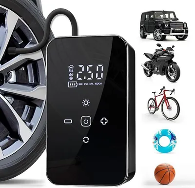 Produktbild von Tragbarer Auto-Luftkompressor,Luftpumpe Digitalanzeige, Schnellaufpumpen,3900mAh, Kabellos Kompressoren + USB + DC