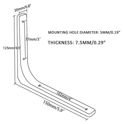 Immagine prodotto di Supporto angolare bianco, confezione da 4 pezzi, 150 mm, metallo