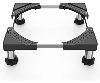 Immagine prodotto di Supporto regolabile per lavatrici, larghezza 44,5-67 cm, profondità 13-17 cm, capacità di carico 350 kg, colore nero