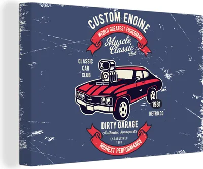 Produktbild von OneMillionCanvasses® - Leinwandbilder - 140x90 cm, Auto - Motorrad - Oldtimer - Zitat, Wandbilder Kunstdruck Wanddekoration