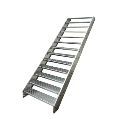 Obrázok produktu pre Oceľové rebrinové schodiskové stupne 13 stupňov - pozinkované - (š x v x h) 80 x 247 x 253 cm