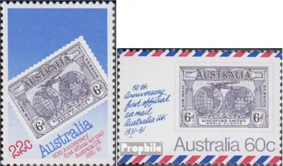 Produktbild von Briefmarken Australien 1981 Mi 745-746 (kompl.Ausg.) postfrisch Postflug