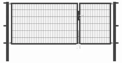 Immagine prodotto di Alberts 646998 Cancello doppio Flexo con accessori, antracite, larghezza 100 + 200 cm, altezza 120 cm
