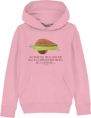 Produktbild von Mr. & Mrs. Panda Kinderpullover Avocado Yoga 12-14 Jahre (152/164) - Baumwolle Pink - Geschenk, Hoodie, Bauch, Unsportlich, Kapuzenpullover, Kinderbekleidung, Haha, Pullover