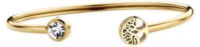 Produktbild von CO88 Collection 8CB-90796 Stahlarmband – Damen – Armreif mit Zirkonia und Lebensbaum – 58 x 50 mm – Goldfarben