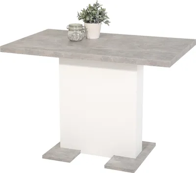 Produktbild von Säulen-Esstisch "Köln" in Beton-Optik. Abmessungen (BxHxT) 150x76x70 cm