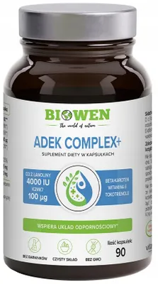 Suplement diety Biowen ADEK COMPLEX beta-karoten D3 E K2 w oleju MCT 90kaps