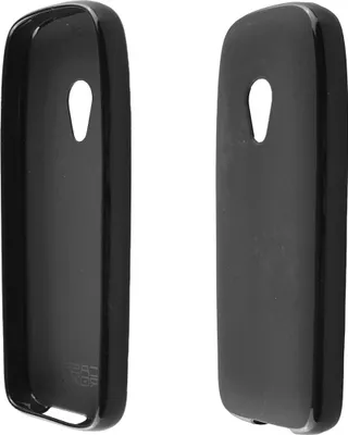 Two black phone cases shown from the back.