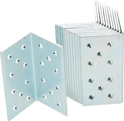 Produktbild von KOTARBAU® 25er Set Winkelverbinder 40 x 40 x 80 Stahl Bauwinkel Lochplattenwinkel Möbelverbinder Verzinkt Schwerlast Holzverbinder Montagewinkel Stuhlwinkel