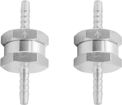 Imagen del producto de Filtro de combustible con válvula antirretorno, aluminio, 4 mm, 2 unidades, para mangueras de combustible