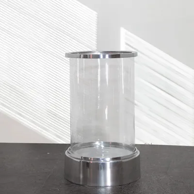 Produktbild von Kerzenleuchter, Windlicht, Glas, Alu, Groß, Sockel
