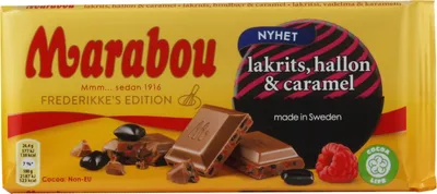 Produktbild von Marabou Lakritz Himbeere Karamell Schokolade Schwedisch 200g