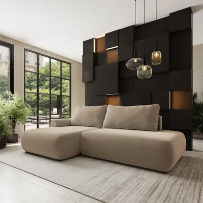 Produktbild von Masseno Ecksofa NUVIRA CL L-S mit Schlaffunktion L-Form, Sofa mit Bettkasten, Wohnzimmersofa, Couch, Soffa, Bettsofa, Couchgarnitur- Beige, CASTEL 15