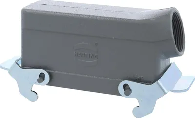Produktbild von HARTING Han 24B Tüllengehäuse niedrig, 1xM32 seitlicher Kabelabgang, mit 2 Querbügeln Verschraubung M32 Klemmbereich