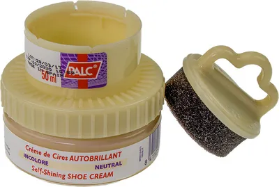 Produktbild von Palc Selbstglanz Wachs Schuhcreme farblos  - Schuhglanz mit Schaumaplikator - Schuh Pflegemittel für Naturleder, Synthetik