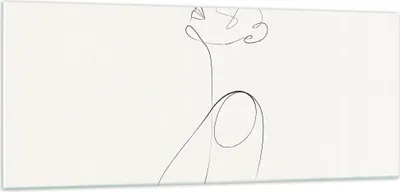 Produktbild von Bilder auf glas - Einteilig - Linie Linie Frau - 100x40cm - Glasbilder - Wandbilder - Bilder - zum Aufhängen bereit - Wanddekoration aus Glas - Glas Bilder - Wandbild auf Glas - GAB100x40-5112