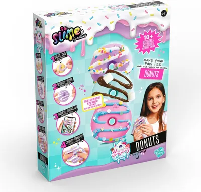 Immagine prodotto di So Slime Sensations Sugary Crush Donuts - Crea divertenti dolcetti di slime - Include tutto il necessario per creare ciambelle colorate di diversi composti - 6+